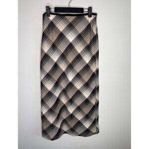 Urban Outfitters Plaid Maxi Skirt in Beige, Black and Red